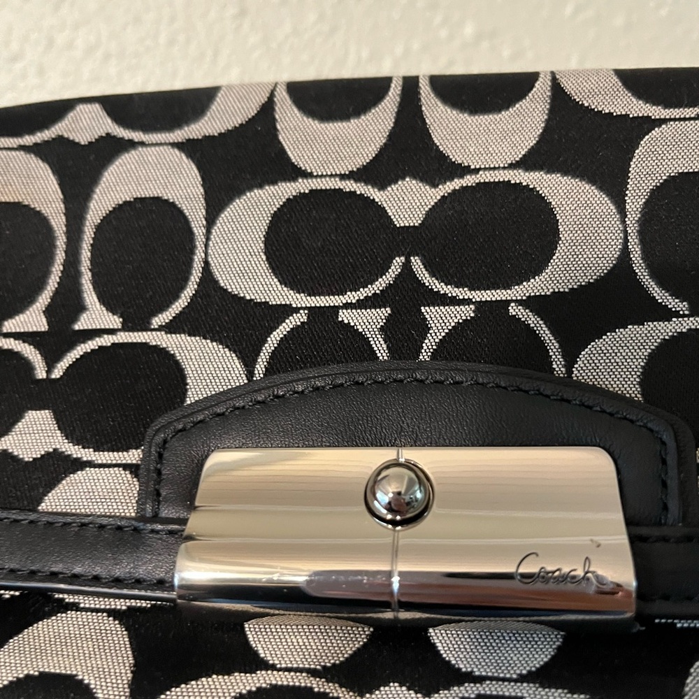 Coach Black and Gray Patterned Wristlet - Picture 4 of 6